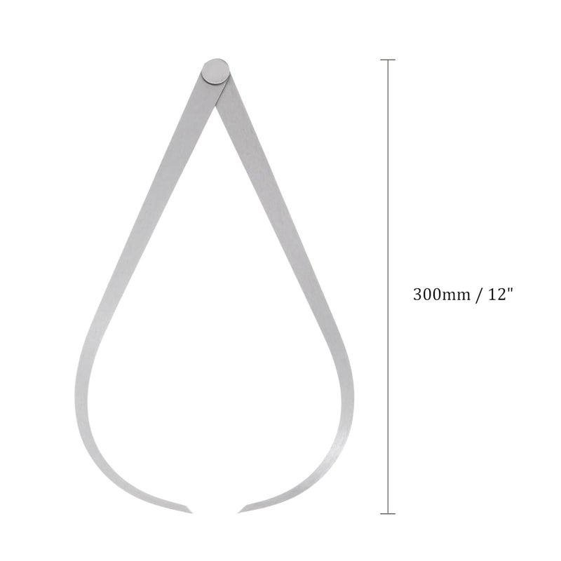 Kozelo Firm Joint Outside Caliper - [12 Inch] Stainless Metal Firm Friction Joint Measurement Tool for Size Measuring Use, Silver Tone - Image 3